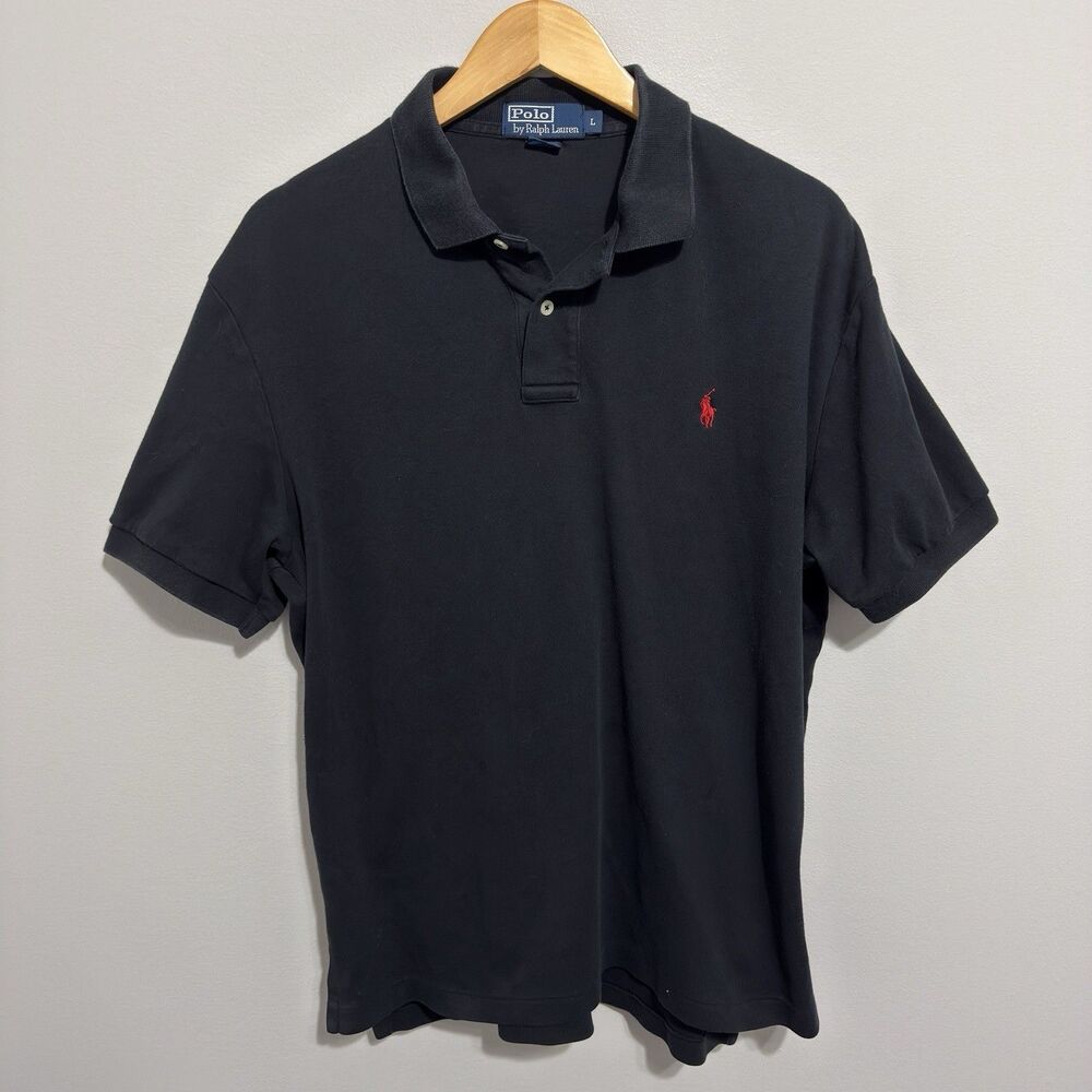 Polo Ralph Lauren Polo Shirt Black Red Pony Large